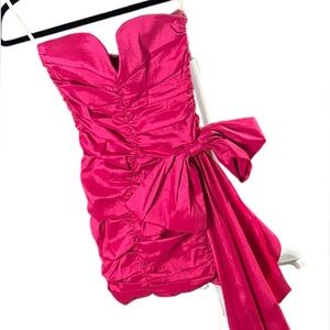 NBD Fuchsia Ruched Mini Dress Size Small | Excellent Condition